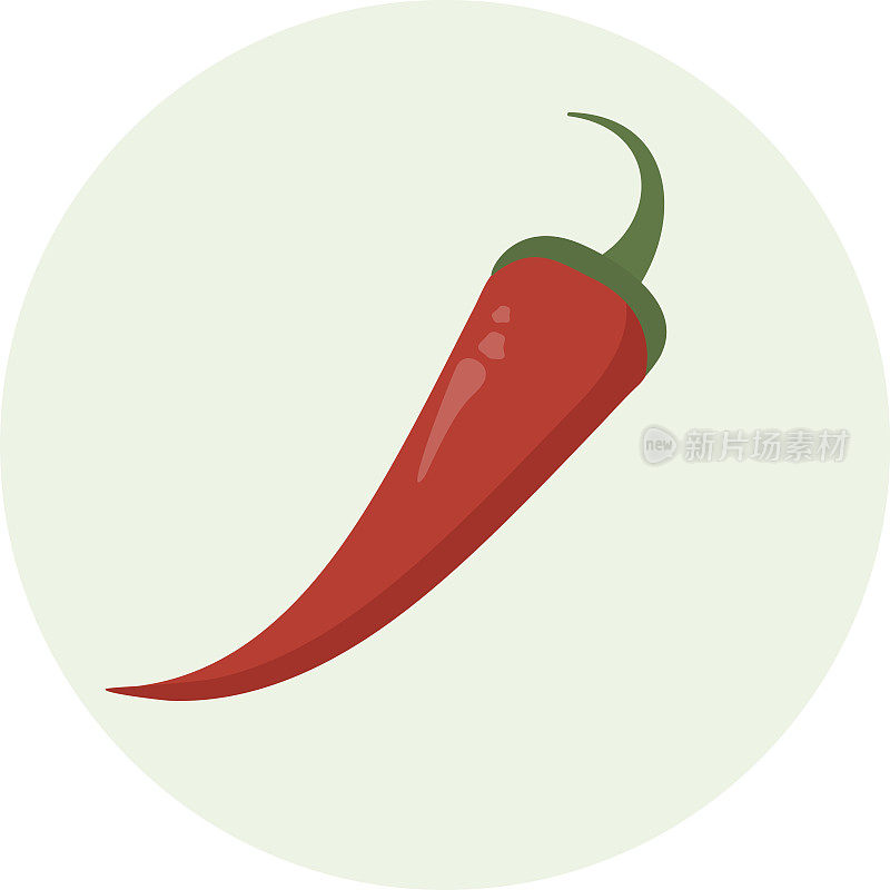 Flat red vector chili pepper icon. Spice symbol